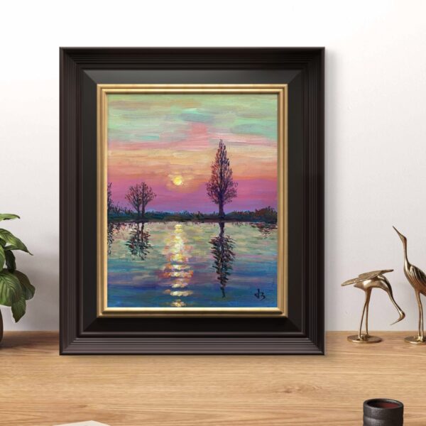 Whispers of Twilight — Dallas Deng oil painting, interior wall view, light and calm.