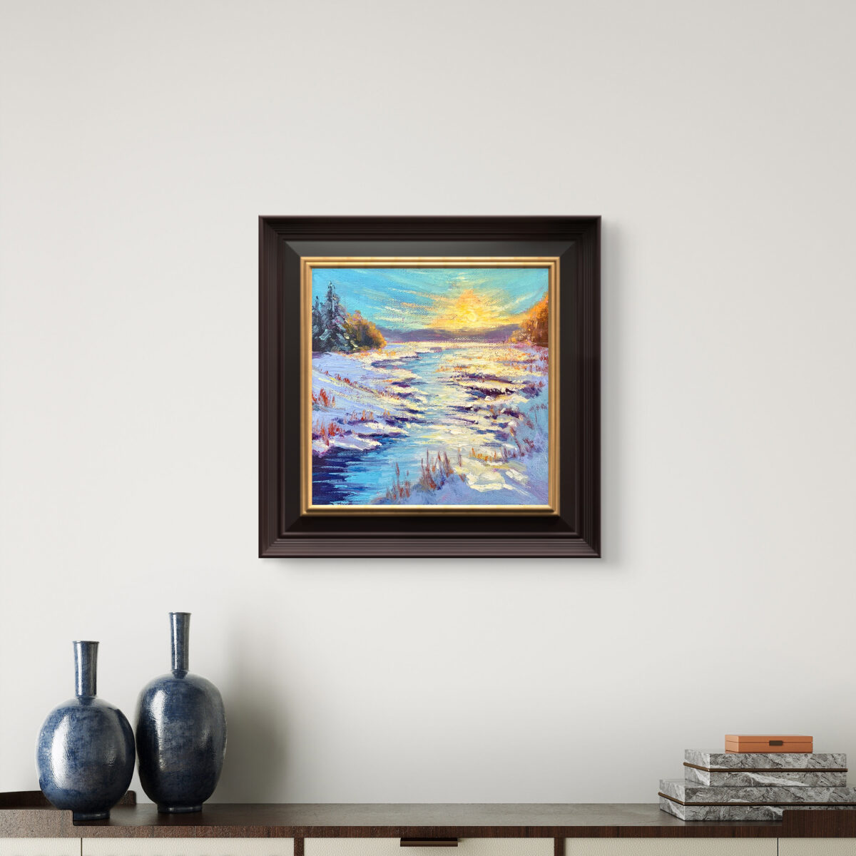 Winter Light — Dallas Deng oil painting, interior wall view, light and calm.