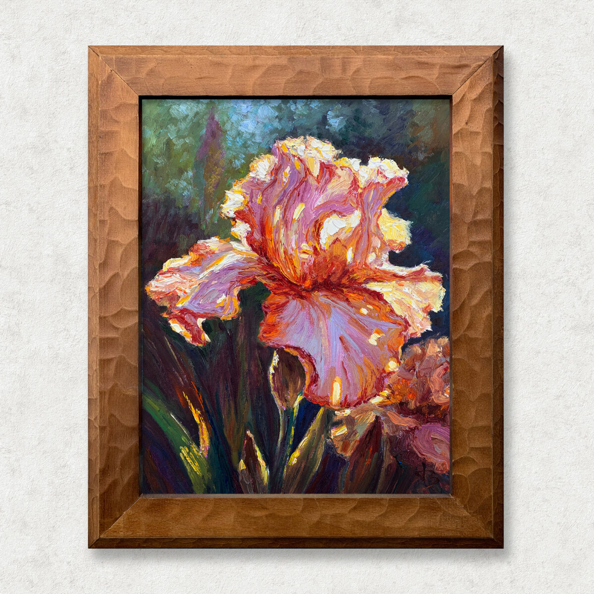 Grace at Ease Walnut 1 — Dallas Deng oil painting, framed view, light and calm.
