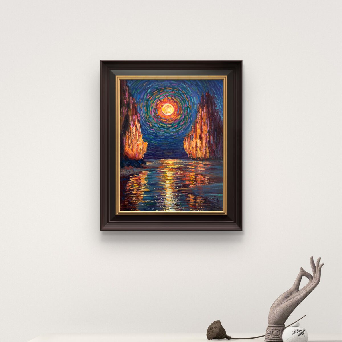 The Inner Flame Rises — Dallas Deng oil painting, light and calm.