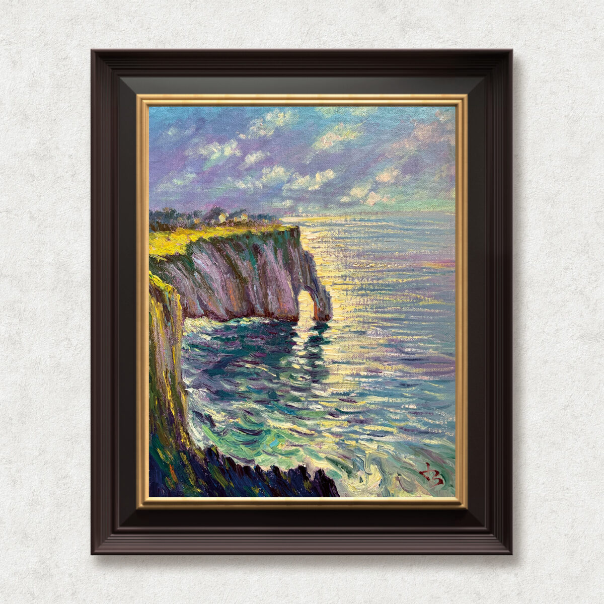 Where the Light Waits — Dallas Deng oil painting, framed view, light and calm.