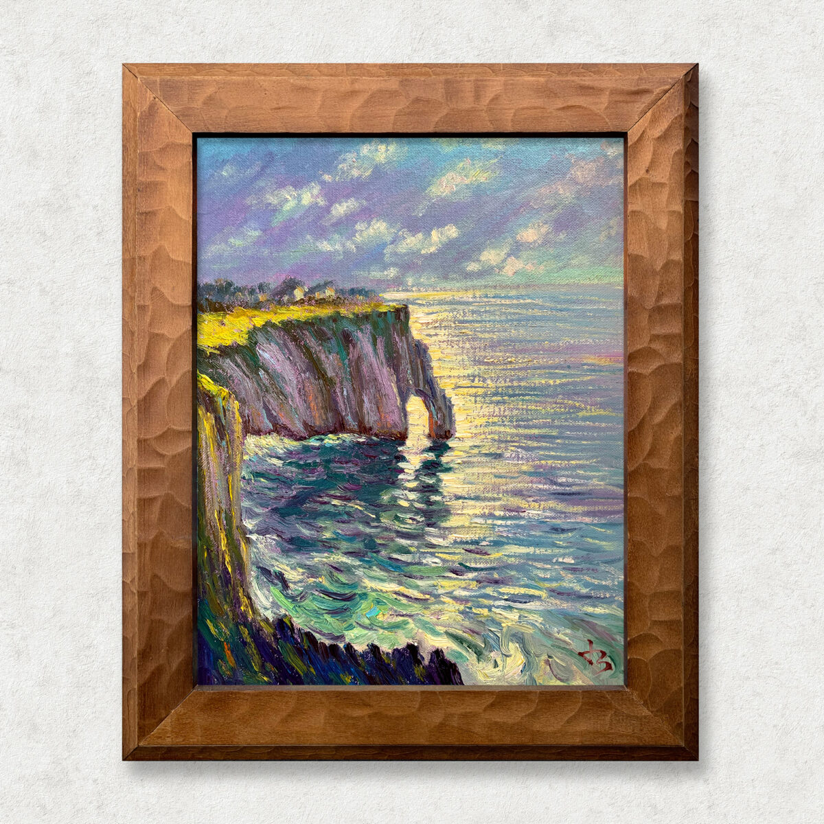 Where the Light Waits Walnut 1 — Dallas Deng oil painting, framed view, light and calm.